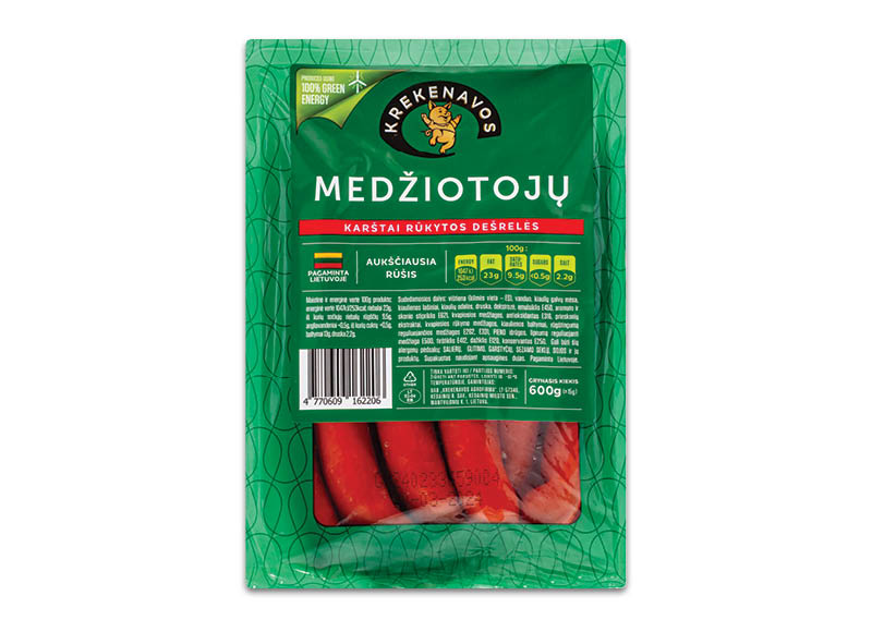 Karštai rūkytos MEDŽIOTOJŲ dešrelės