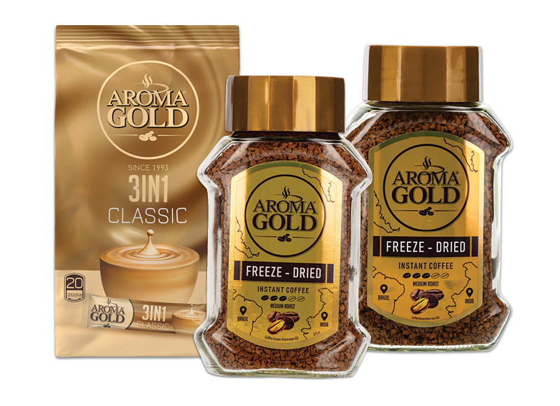 Tirpiajai kavai ir tirpiosios kavos gėrimams AROMA GOLD
