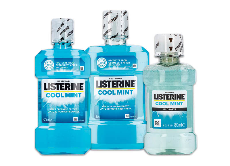 Burnos priežiūros priemonėms LISTERINE
