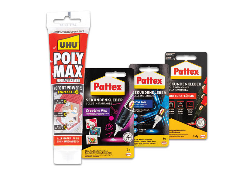 Klijams PATTEX ir UHU