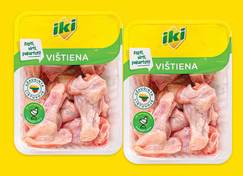 IKI švieži viščiukų broilerių sparnelių peteliai