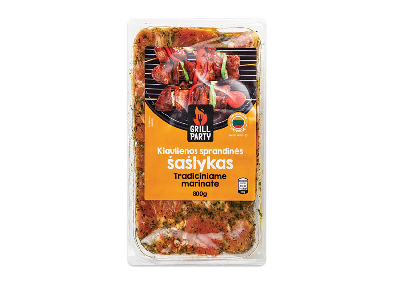 GRILL PARTY kiaulienos spandinės šašlykas tradiciniam marinate