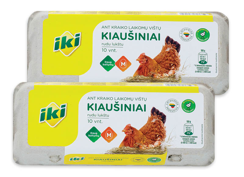 IKI ant kraiko laikomų vištų kiaušiniai