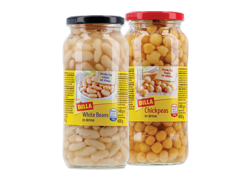 BILLA konservuotos pupelės, avinžirniai
