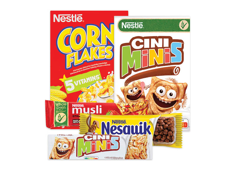 Sausiems pusryčiams ir javainių batonėliams NESTLE
