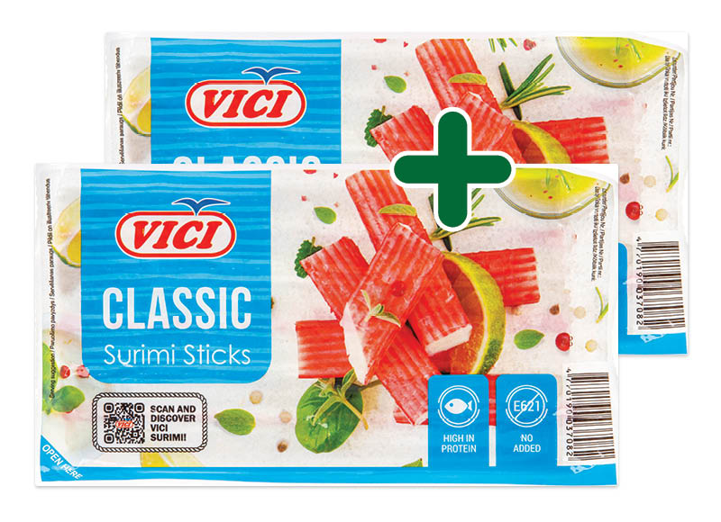 Krabų skonio lazdelės iš surimio VIČI CLASSIC