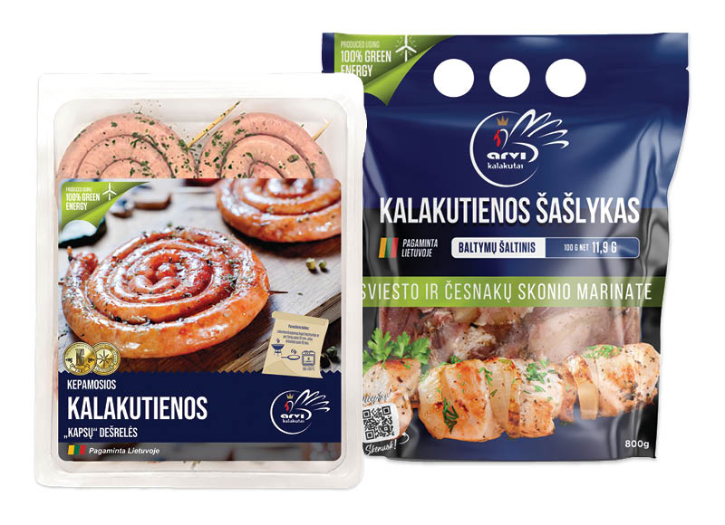 Kalakutienos šašlykui ir kalakutienos dešrelėms ARVI