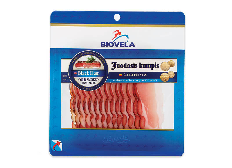 Šaltai rūkytas JUODASIS kumpis griežinėliais