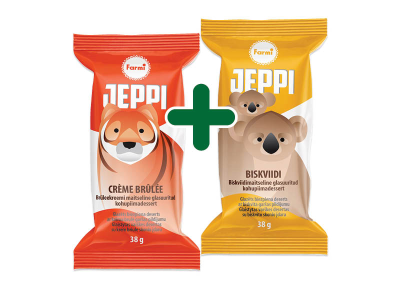 Glaistytas varškės desertas JEPPI