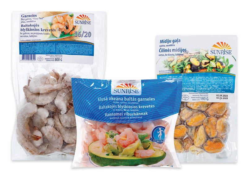 Šaldytai žuvų produkcijai ir jūrų gėrybėms SUNRISE