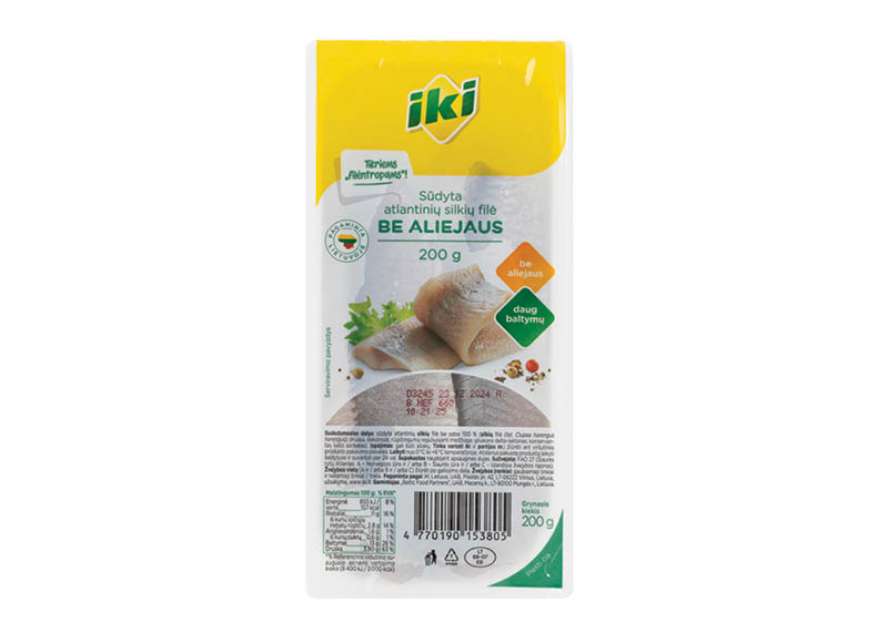 IKI atlantinių silkių filė be aliejaus