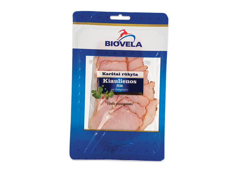 Karštai rūkyta kiaulienos filė su kmynais griežinėliais