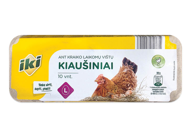 IKI ant kraiko laikomų vištų kiaušiniai