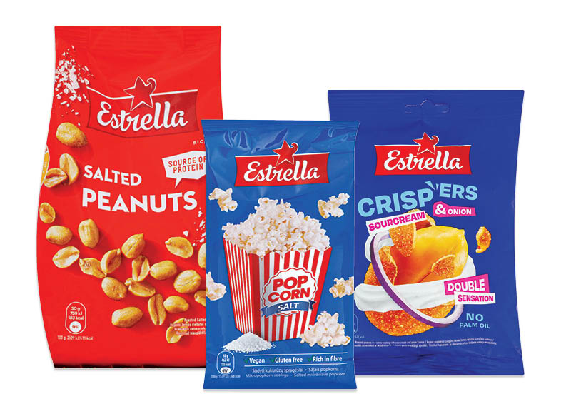 Riešutams, kukurūzų spragėsiams ESTRELLA