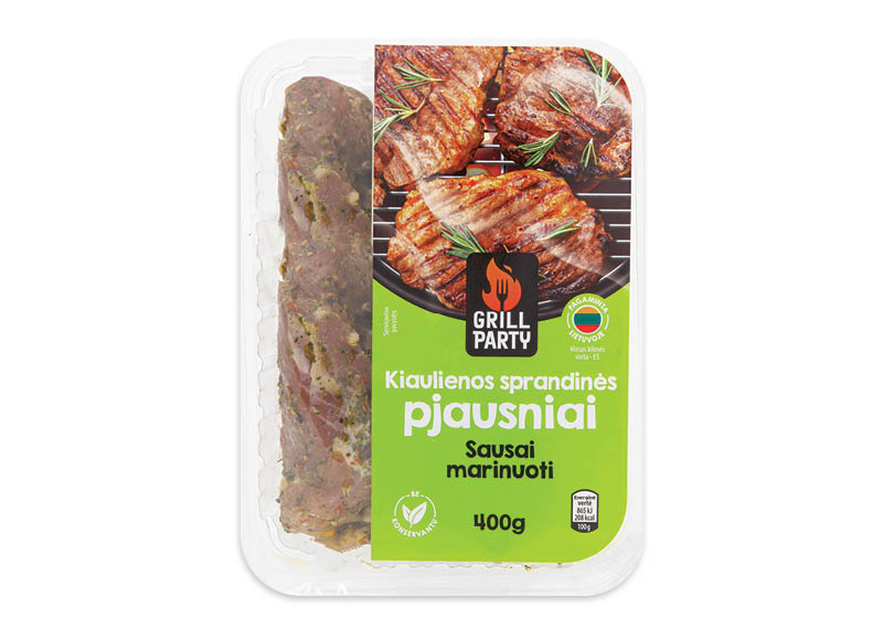 GRILL PARTY sausai marinuoti kiaulienos sprandinės pjausniai