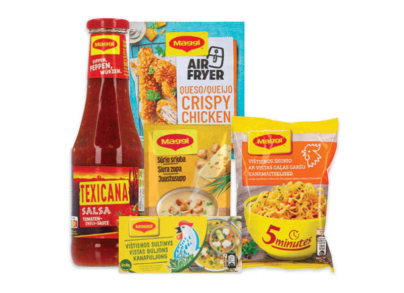 Greitai paruošiamiems makaronams, padažams, sriuboms ir sultiniams MAGGI