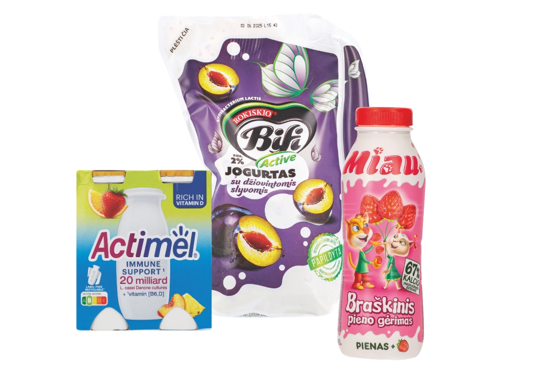 Geriamiesiems jogurtams ir pieno gėrimams -30%
