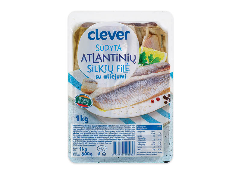 CLEVER silpnai sūdyta silkių filė su aliejumi