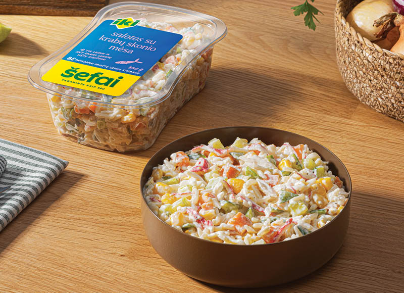 IKI ŠEFAI salotos su krabų skonio mėsa