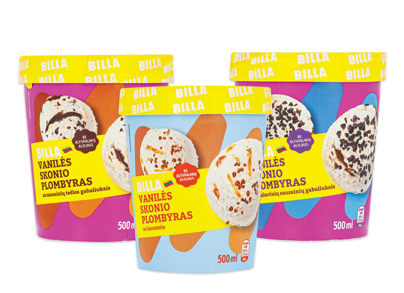 BILLA ledams dėžutėse