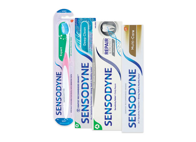 Burnos priežiūros priemonėms SENSODYNE