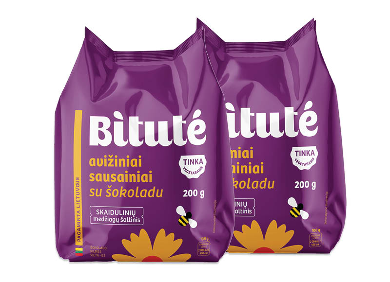 BITUTĖ avižiniai sausainiai su šokoladu