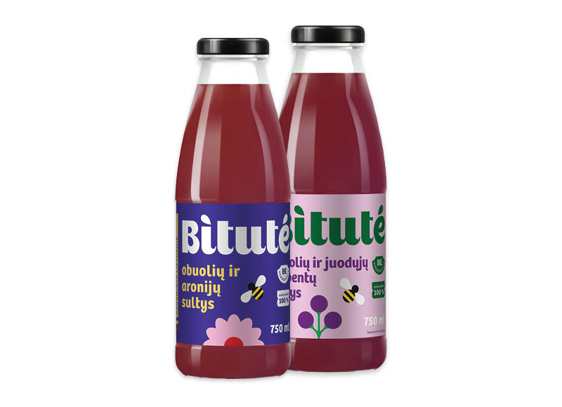 BITUTĖ obuolių ir juodųjų serbentų ar obuolių ir aronijų sultys