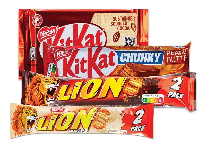Šokoladui, batonėliams KIT KAT, LION