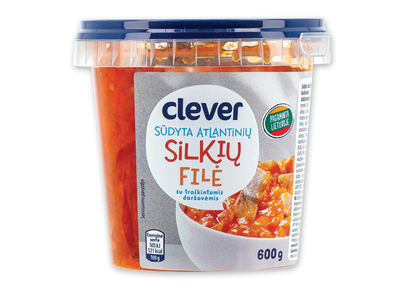 CLEVER sūdyta silkių filė su troškintomis daržovės