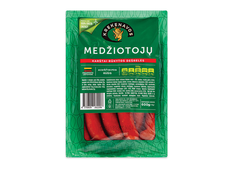 Karštai rūkytos MEDŽIOTOJŲ dešrelės
