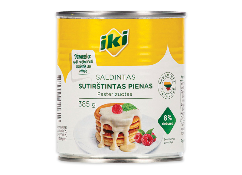IKI saldintas sutirštintas pienas