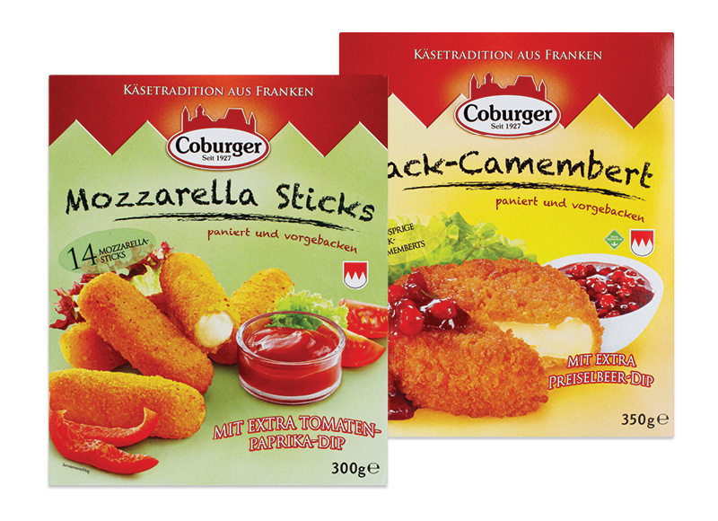 COBURGER kepamosios lazdelės MOZZARELLA, kepamasis sūris CAMEMBERT