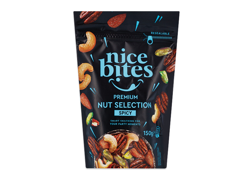 NICE BITES riešutų mišinys su aštriais prieskoniais