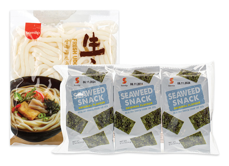 Jūrų dumblių užkandis WISH COME TRUE, švieži SAMLIP UDON makaronai