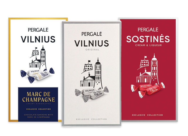 Saldainiai dėžutėje SOSTINĖS, VILNIUS ar MARC DE CHAMPAGNE