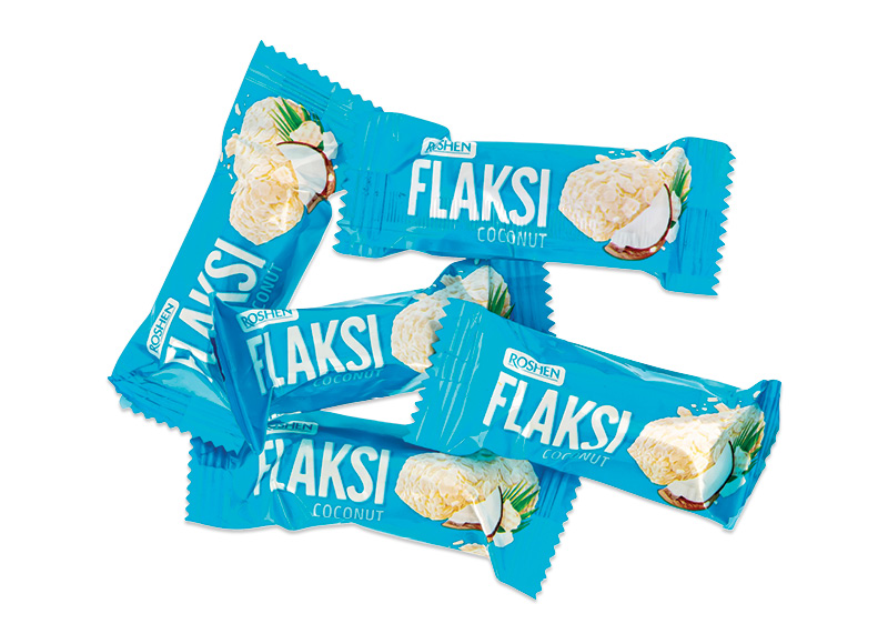 Sveriami saldainiai FLAKSI COCONUT su vaflių dribsniais