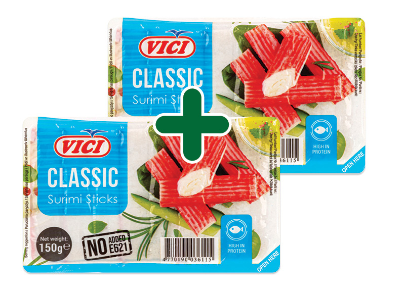 Krabų skonio lazdelės iš surimio VIČI CLASSIC