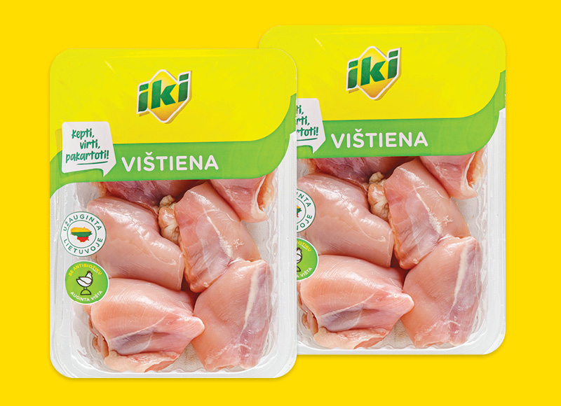 IKI šviežia viščiukų broilerių šlaunelių mėsa