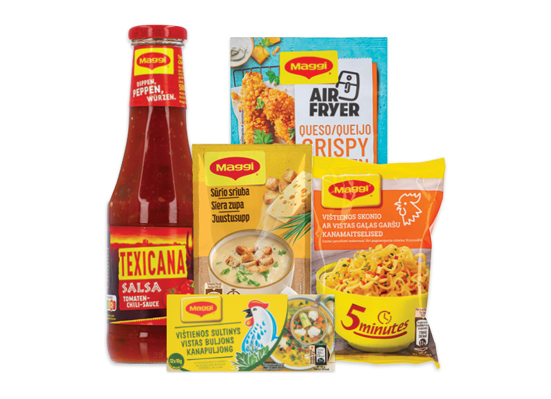 Greitai paruošiamiems makaronams, padažams, sriuboms ir sultiniams MAGGI