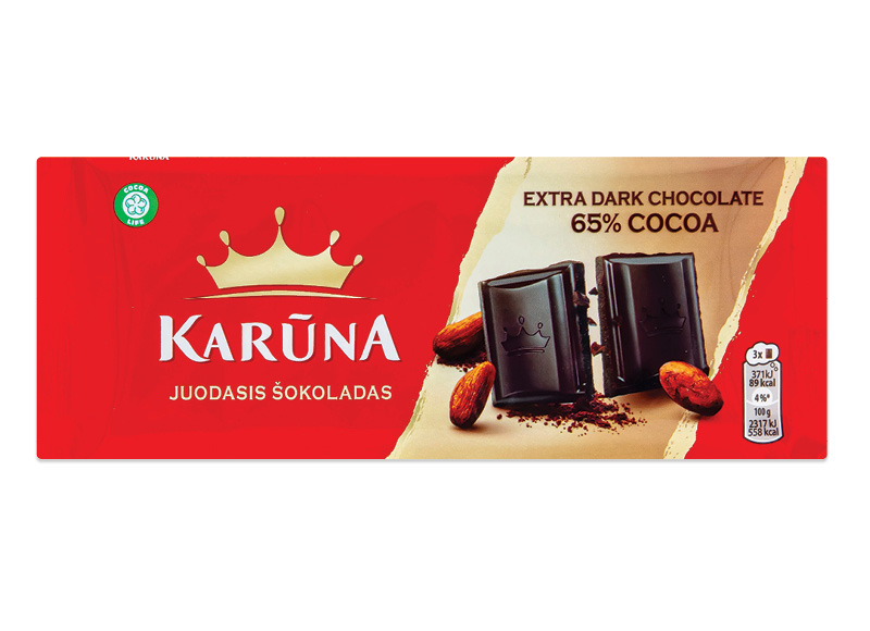 Šokolado plytelė KARŪNA CACAO 65%
