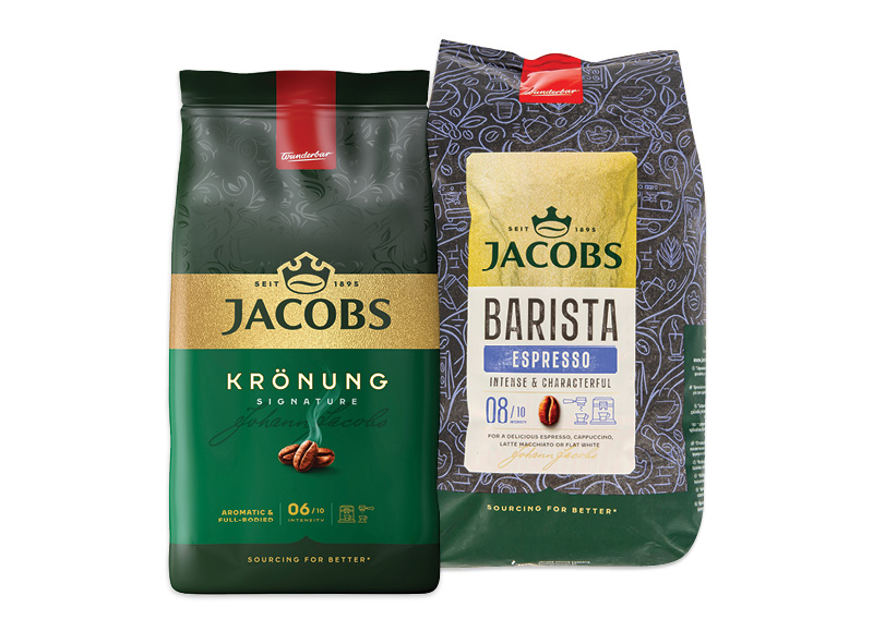 Kavos pupelės JACOBS KRONUNG, CREMA ar BARISTA