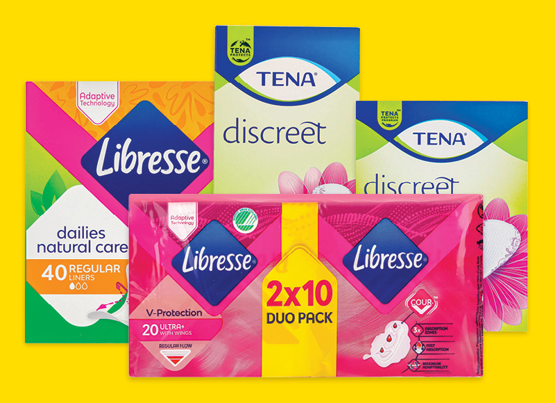 Moterų higienos priemonėms LIBRESSE, TENA