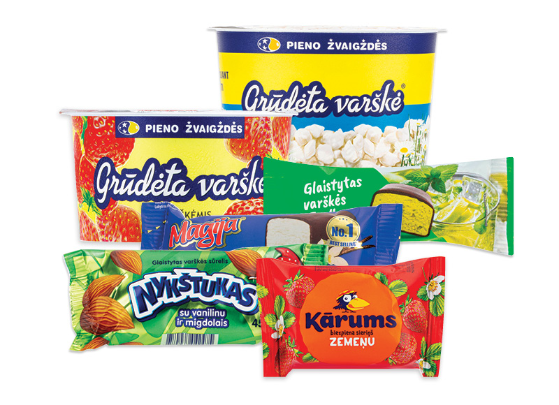 Glaistytiems sūreliams ir grūdėtai varškei