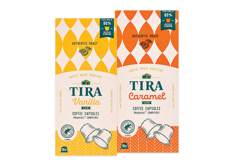 TIRA kavos kapsulės VANILLA, CARARAMEL (NESPRESSO)