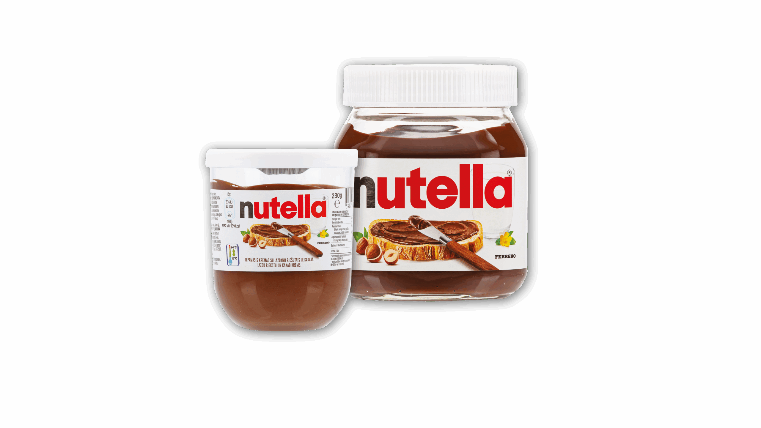 Tepamiesiems lazdynų riešutų kremams NUTELLA
