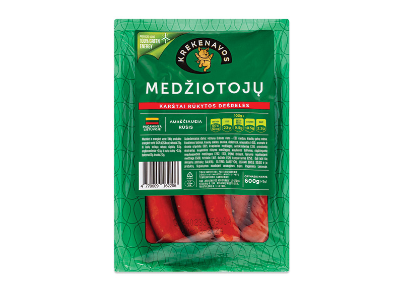 Karštai rūkytos MEDŽIOTOJŲ dešrelės