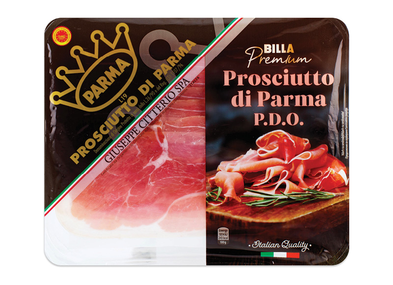 BILLA PREMIUM vytintas kumpis PROSCIUTTO DI PARMA