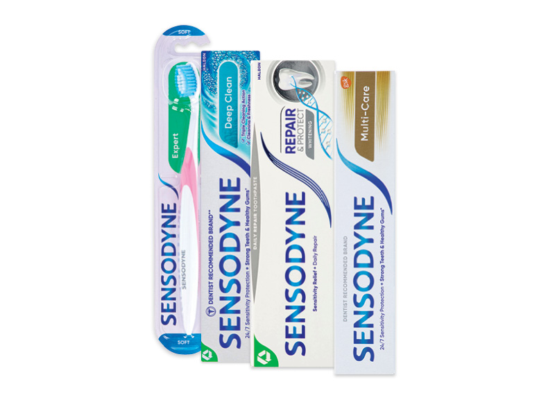 Burnos priežiūros priemonėms SENSODYNE
