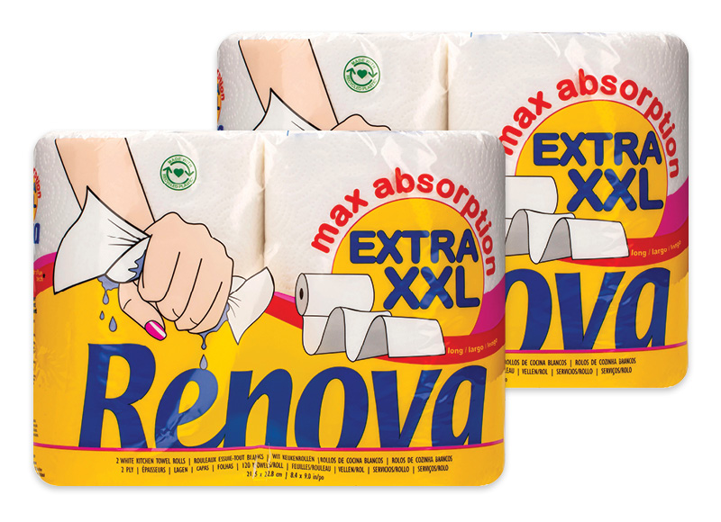 Popieriniai rankšluosčiai RENOVA MAXI ABSORPTION EXTRA XXL