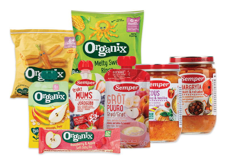 Tyrelėms, užkandžiams, košėms SEMPER, ORGANIX